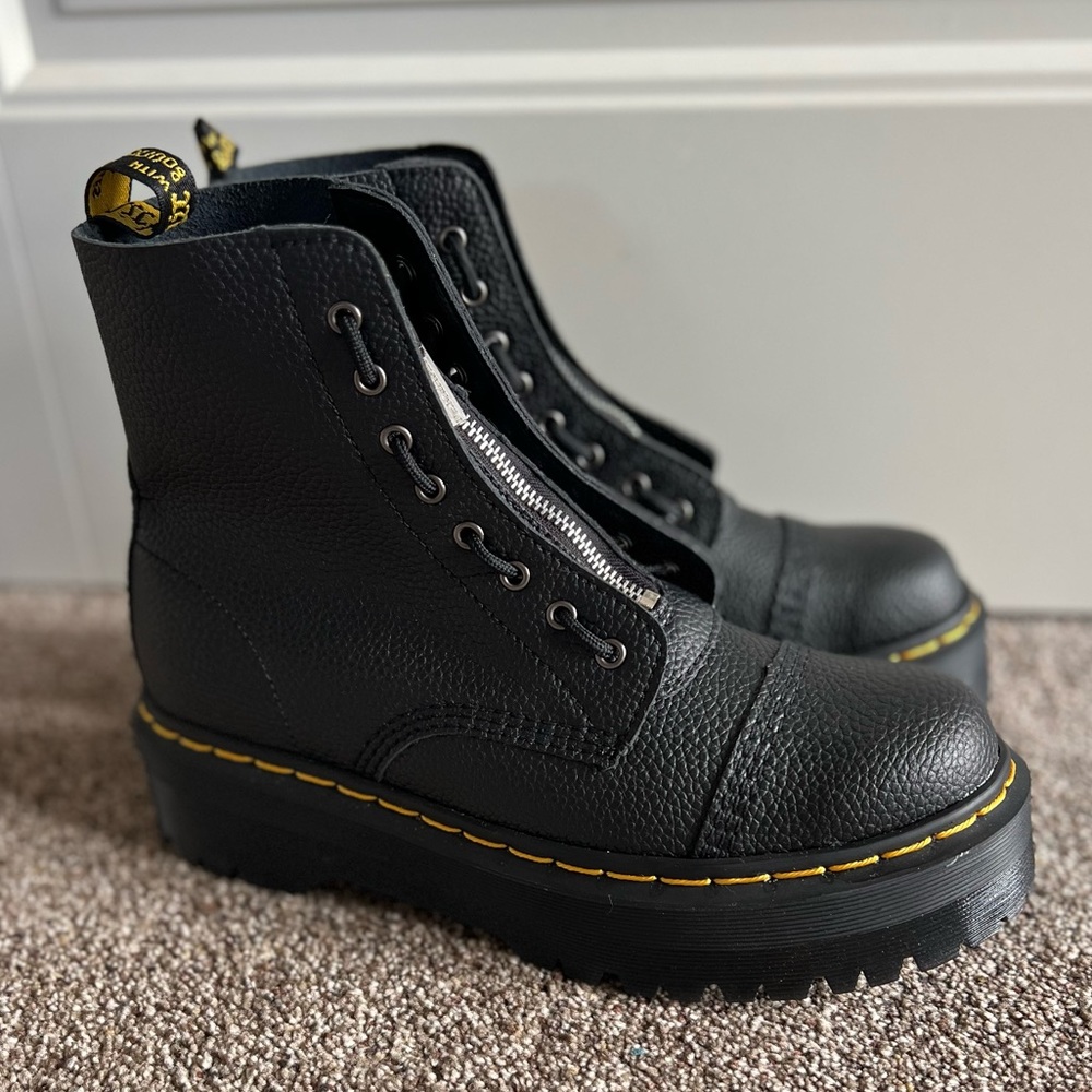 SINCLAIR MILLED NAPPA LEATHER PLATFORM BOOTS
